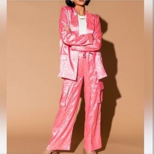 Dressed in LALA Vibrant Pink Pantsuit